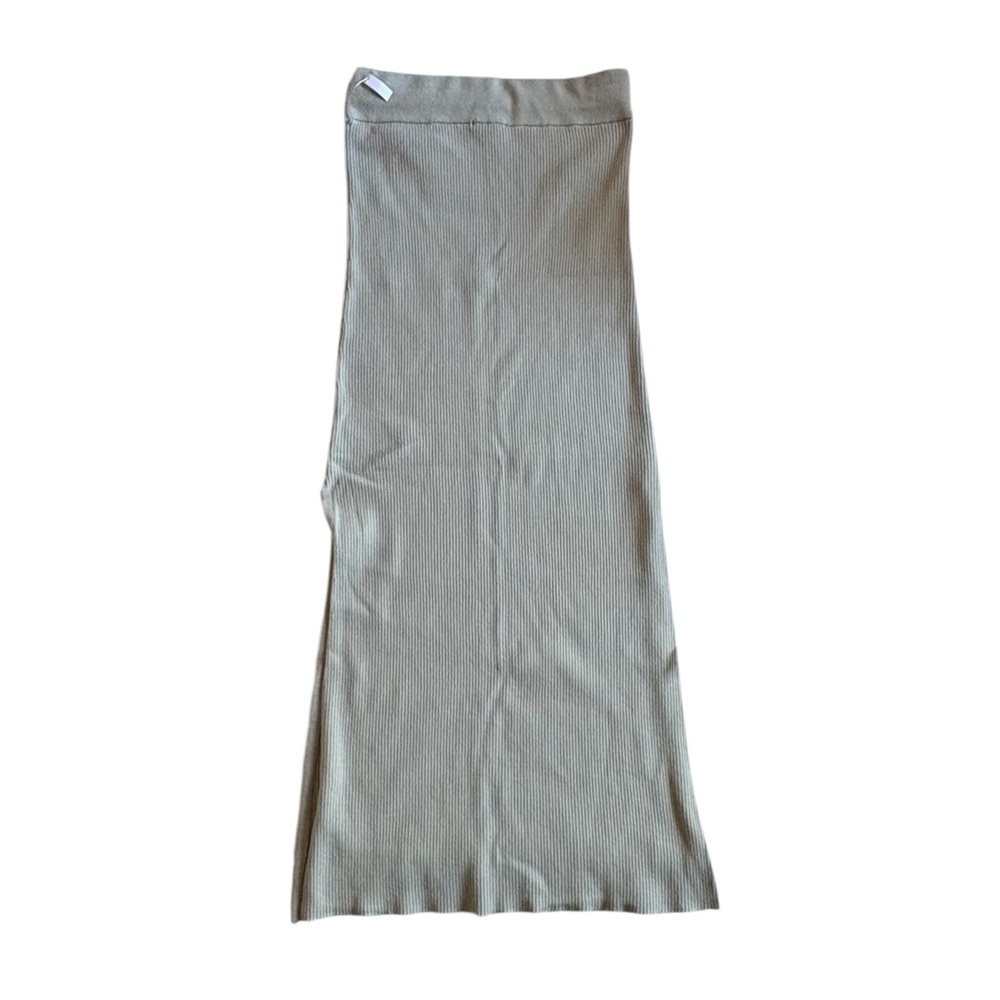 Splendid Rib Knit Maxi Skirt with Side Slits